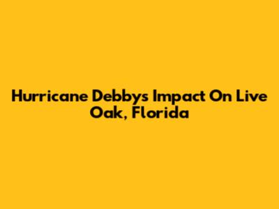 Hurricane Debby's Impact On Live Oak, Florida