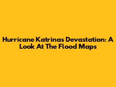 Hurricane Katrina's Devastation: A Look At The Flood Maps