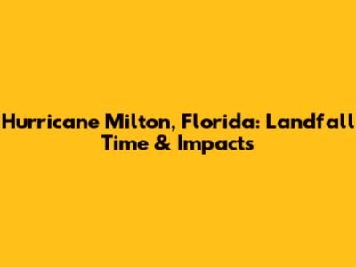 Hurricane Milton, Florida: Landfall Time & Impacts