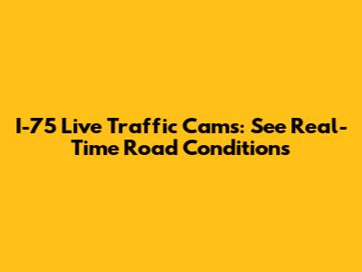I-75 Live Traffic Cams: See Real-Time Road Conditions