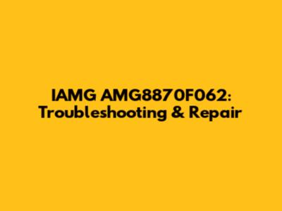 IAMG AMG8870F062: Troubleshooting & Repair