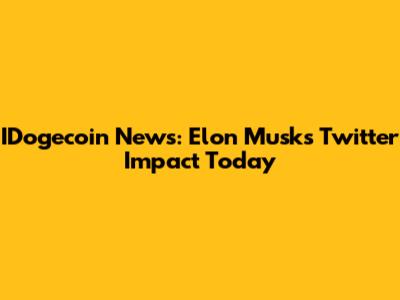 IDogecoin News: Elon Musk's Twitter Impact Today