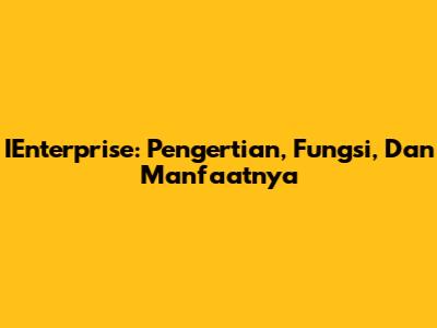 IEnterprise: Pengertian, Fungsi, Dan Manfaatnya