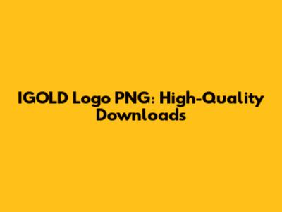 IGOLD Logo PNG: High-Quality Downloads