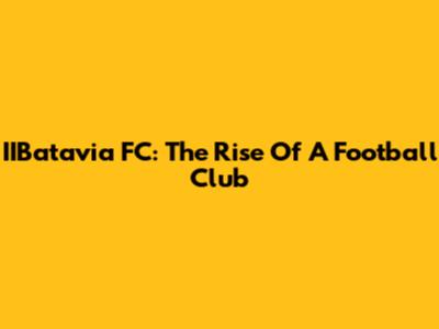 IIBatavia FC: The Rise Of A Football Club