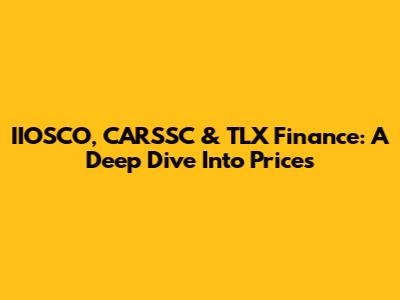 IIOSCO, CARSSC & TLX Finance: A Deep Dive Into Prices