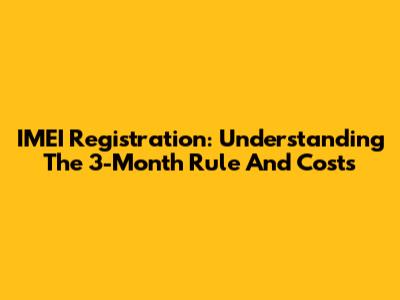 IMEI Registration: Understanding The 3-Month Rule And Costs