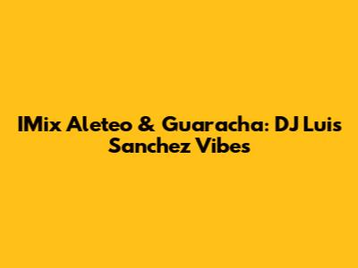 IMix Aleteo & Guaracha: DJ Luis Sanchez Vibes