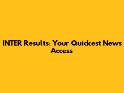 INTER Results: Your Quickest News Access