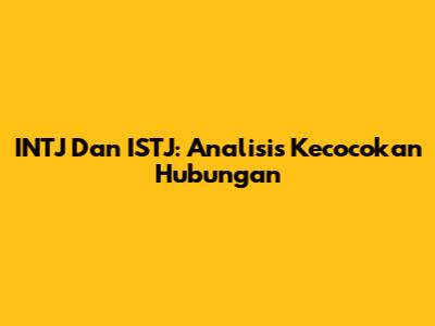INTJ Dan ISTJ: Analisis Kecocokan Hubungan
