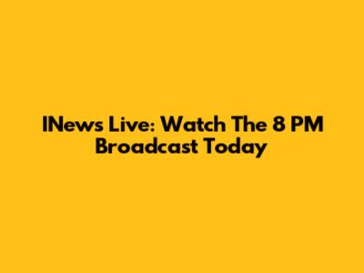 INews Live: Watch The 8 PM Broadcast Today
