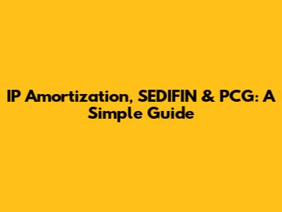 IP Amortization, SEDIFIN & PCG: A Simple Guide