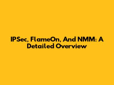 IPSec, FlameOn, And NMM: A Detailed Overview