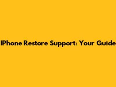 IPhone Restore Support: Your Guide