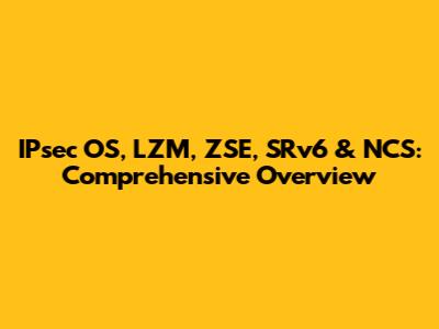 IPsec OS, LZM, ZSE, SRv6 & NCS: Comprehensive Overview