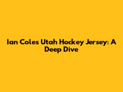 Ian Cole's Utah Hockey Jersey: A Deep Dive