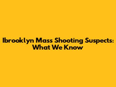 Ibrooklyn Mass Shooting Suspects: What We Know