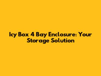 Icy Box 4 Bay Enclosure: Your Storage Solution
