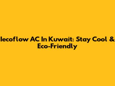 Iecoflow AC In Kuwait: Stay Cool & Eco-Friendly