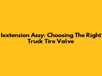 Iextension Assy: Choosing The Right Truck Tire Valve