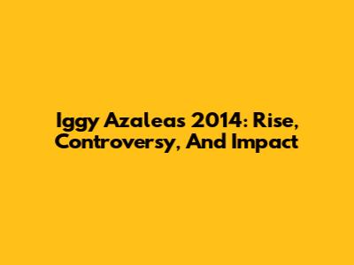 Iggy Azalea's 2014: Rise, Controversy, And Impact