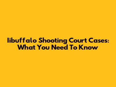 Iibuffalo Shooting Court Cases: What You Need To Know