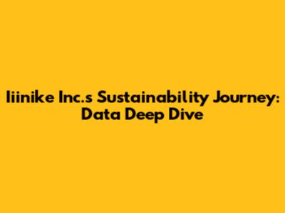 Iiinike Inc.'s Sustainability Journey: Data Deep Dive