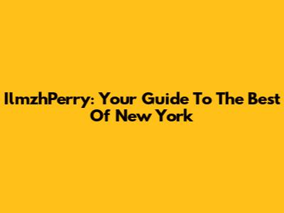 IlmzhPerry: Your Guide To The Best Of New York