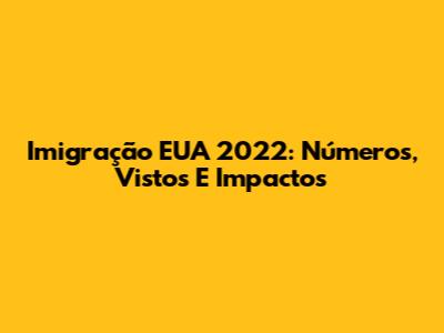 Imigração EUA 2022: Números, Vistos E Impactos
