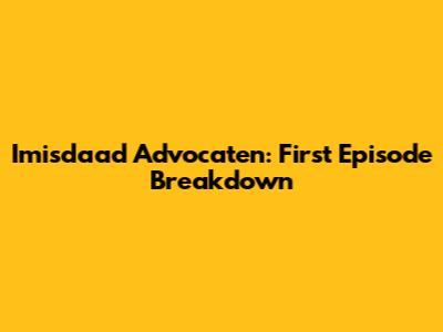 Imisdaad Advocaten: First Episode Breakdown
