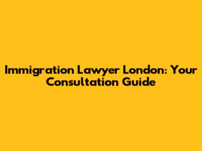 Immigration Lawyer London: Your Consultation Guide