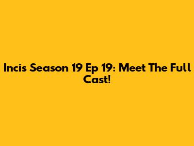Incis Season 19 Ep 19: Meet The Full Cast!