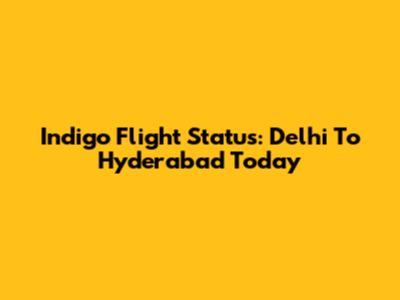 Indigo Flight Status: Delhi To Hyderabad Today