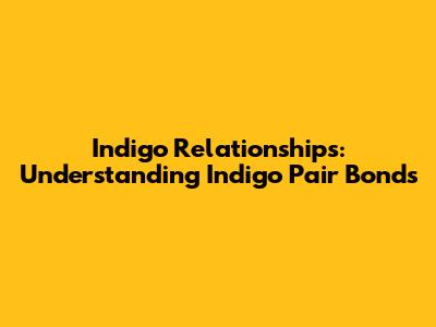 Indigo Relationships: Understanding Indigo Pair Bonds