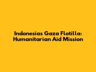 Indonesia's Gaza Flotilla: Humanitarian Aid Mission