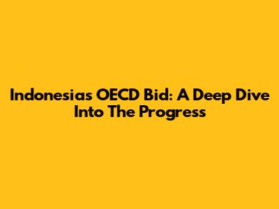 Indonesia's OECD Bid: A Deep Dive Into The Progress