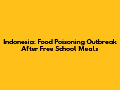 Indonesia: Food Poisoning Outbreak After Free School Meals