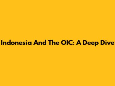 Indonesia And The OIC: A Deep Dive