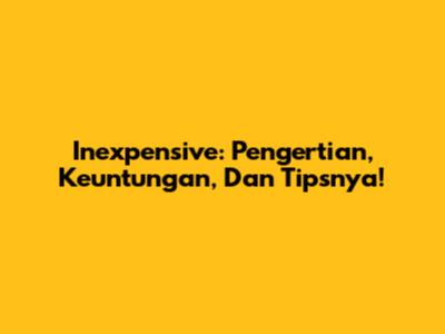 Inexpensive: Pengertian, Keuntungan, Dan Tipsnya!