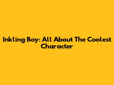 Inkling Boy: All About The Coolest Character