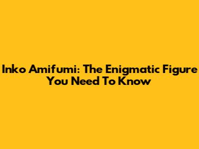 Inko Amifumi: The Enigmatic Figure You Need To Know
