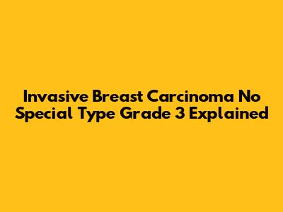 Invasive Breast Carcinoma No Special Type Grade 3 Explained