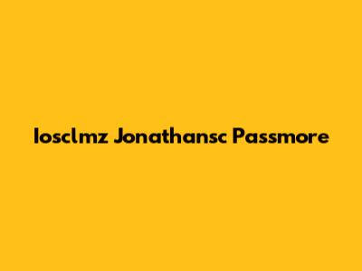 Iosclmz Jonathansc Passmore