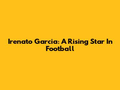 Irenato Garcia: A Rising Star In Football