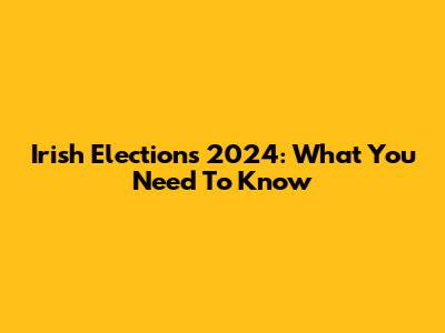 Irish Elections 2024: What You Need To Know