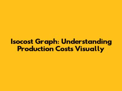 Isocost Graph: Understanding Production Costs Visually