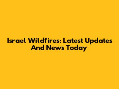 Israel Wildfires: Latest Updates And News Today