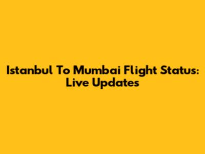 Istanbul To Mumbai Flight Status: Live Updates