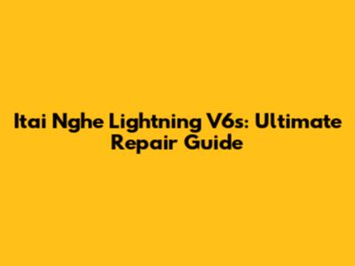 Itai Nghe Lightning V6s: Ultimate Repair Guide