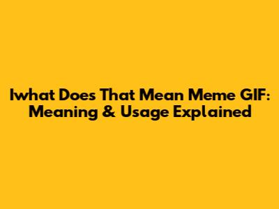 Iwhat Does That Mean Meme GIF: Meaning & Usage Explained
